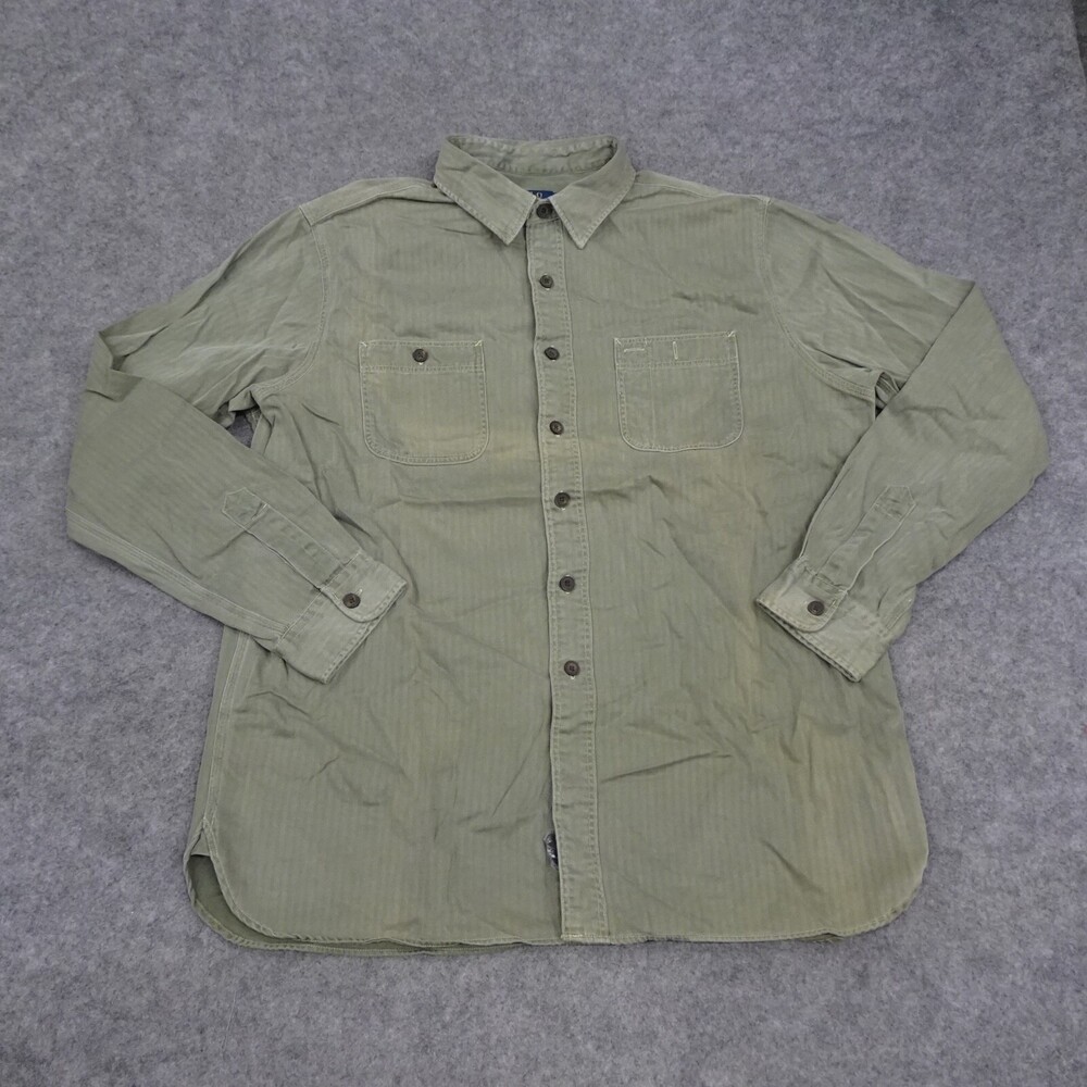 Polo Ralph Lauren Shirt Mens Extra Large XL TG Green Button Up Casual Pockets